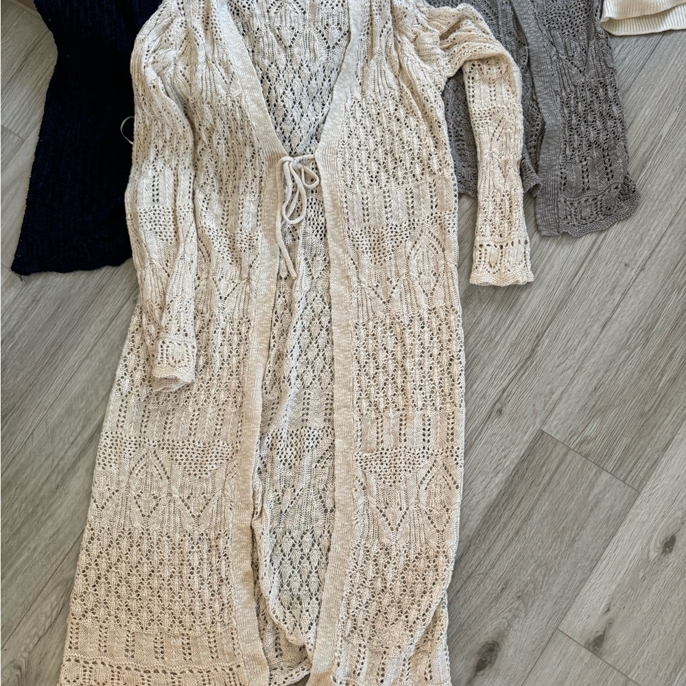 Lauren Conrad crochet sweater bundle size medium - Picture 2 of 6